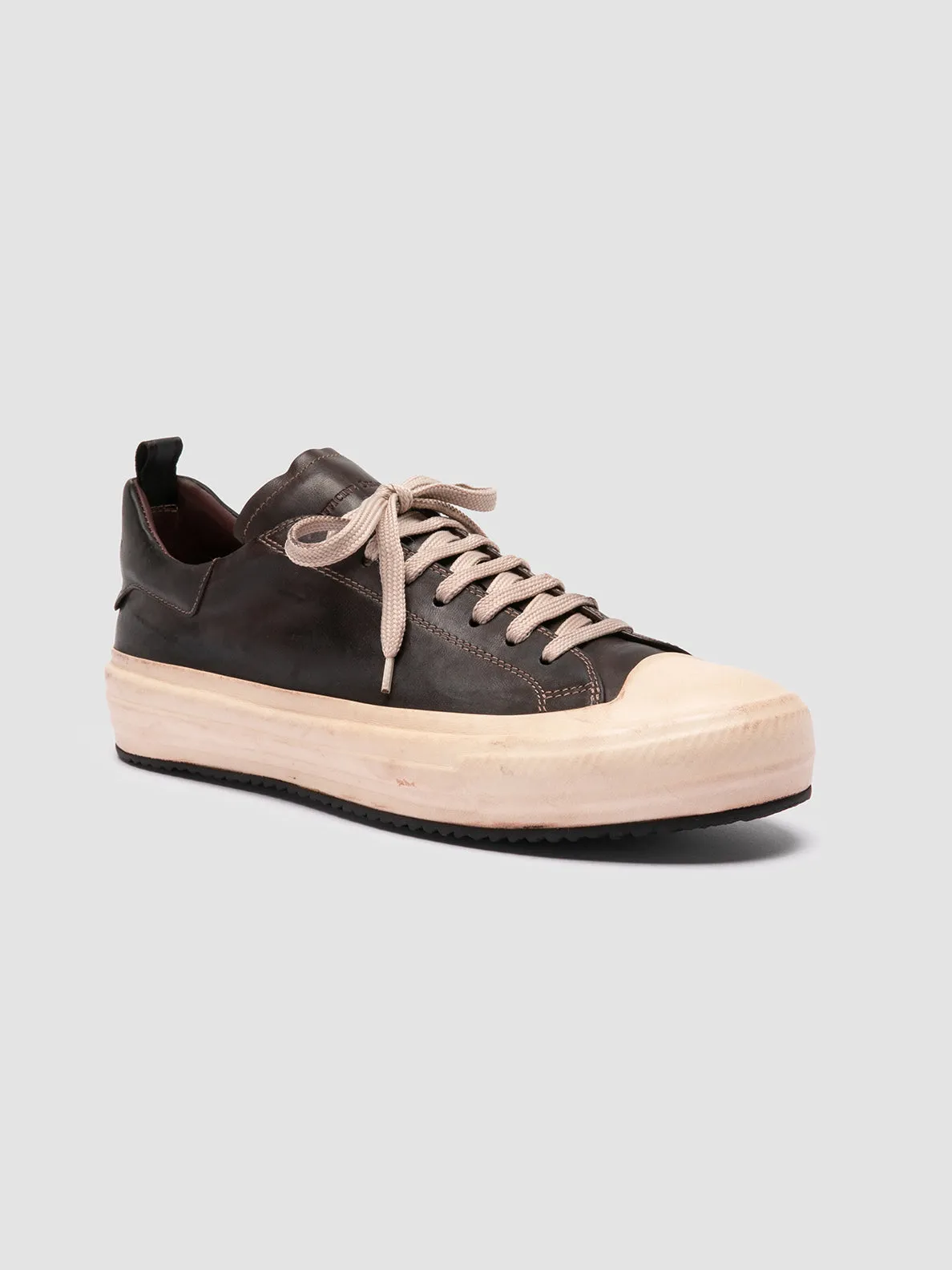 MES DD 001 - Brown Leather Low Top Sneakers