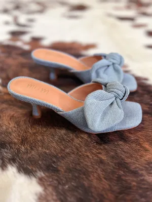 Miim Hannah Denim Bow Kitten Heel