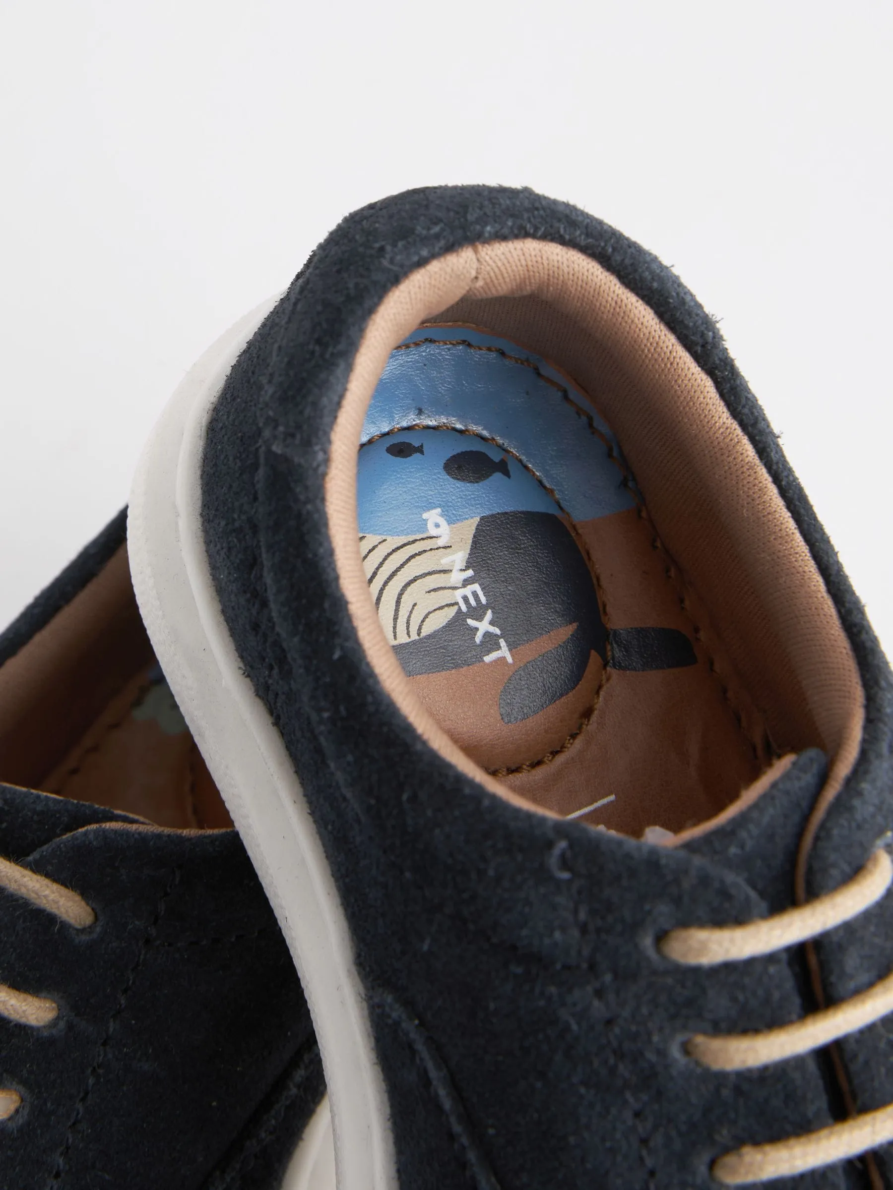 Navy Smart Leather Lace-Up Shoes