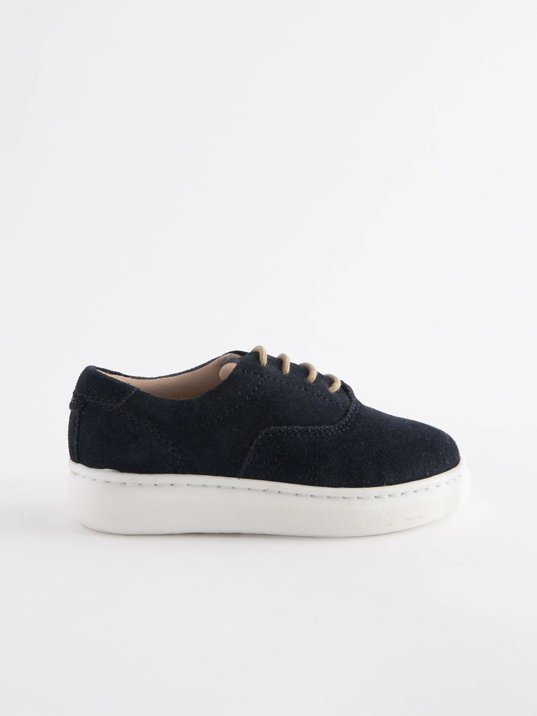 Navy Smart Leather Lace-Up Shoes