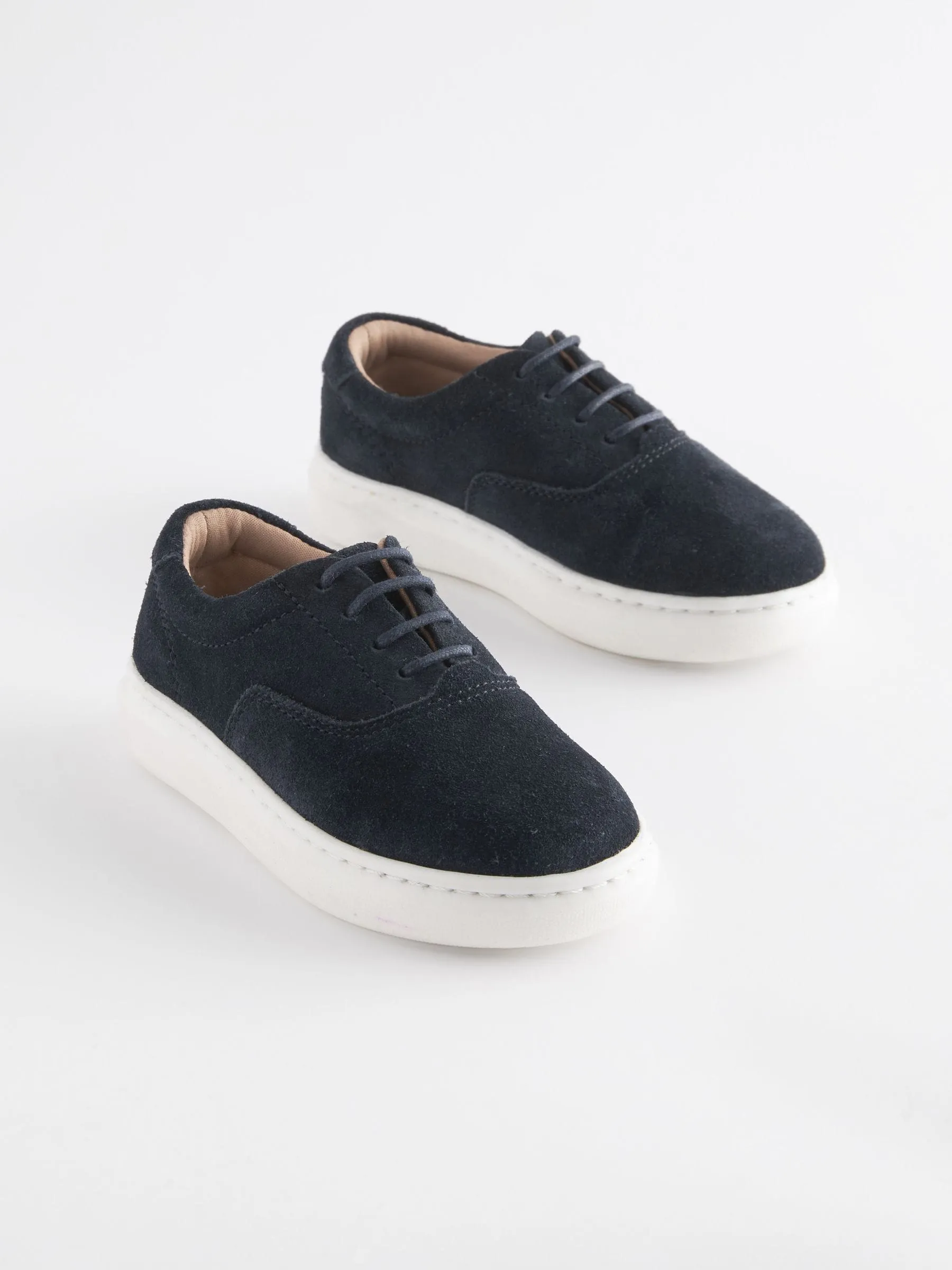 Navy Smart Leather Lace-Up Shoes