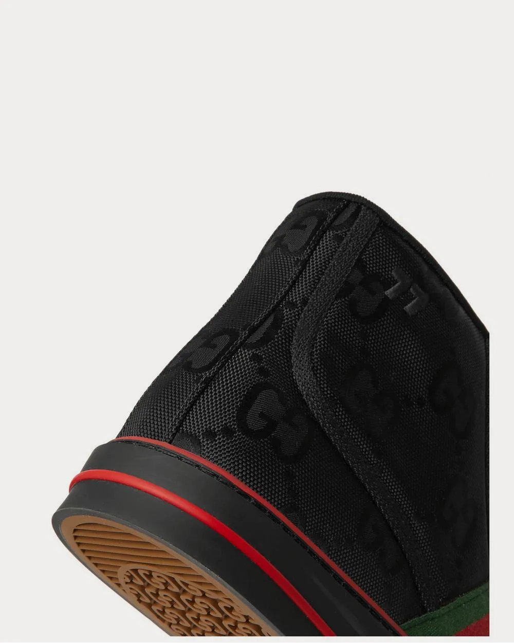 Off the Grid Webbing-Trimmed Monogrammed ECONYL Canvas High-Top  Black high top sneakers