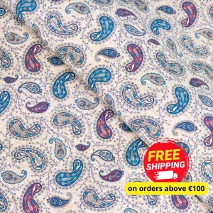 Ornate paisley pattern cork fabric COF-499