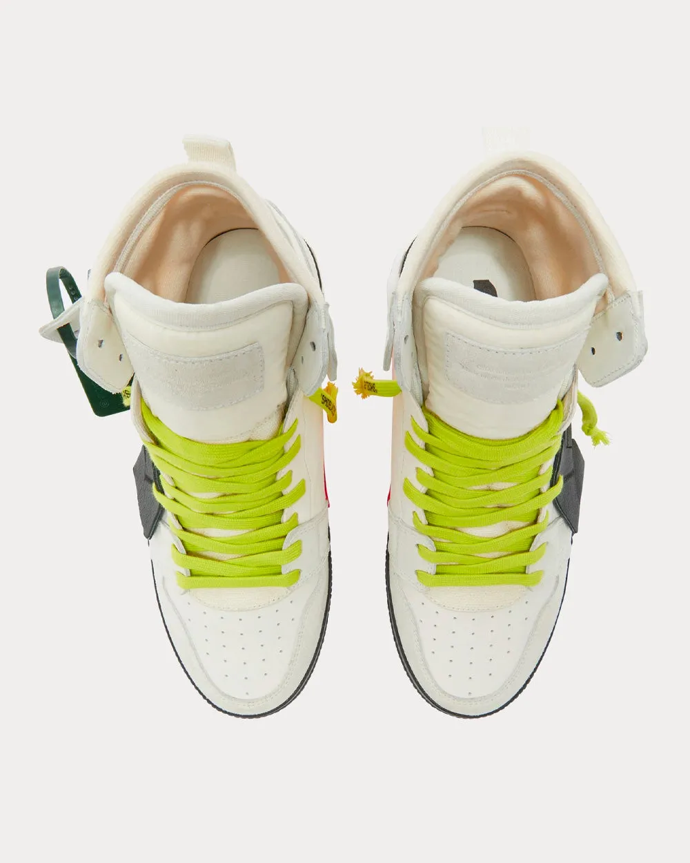 Out Of Office "Ooo" Cream / White / Yellow High Top Sneakers
