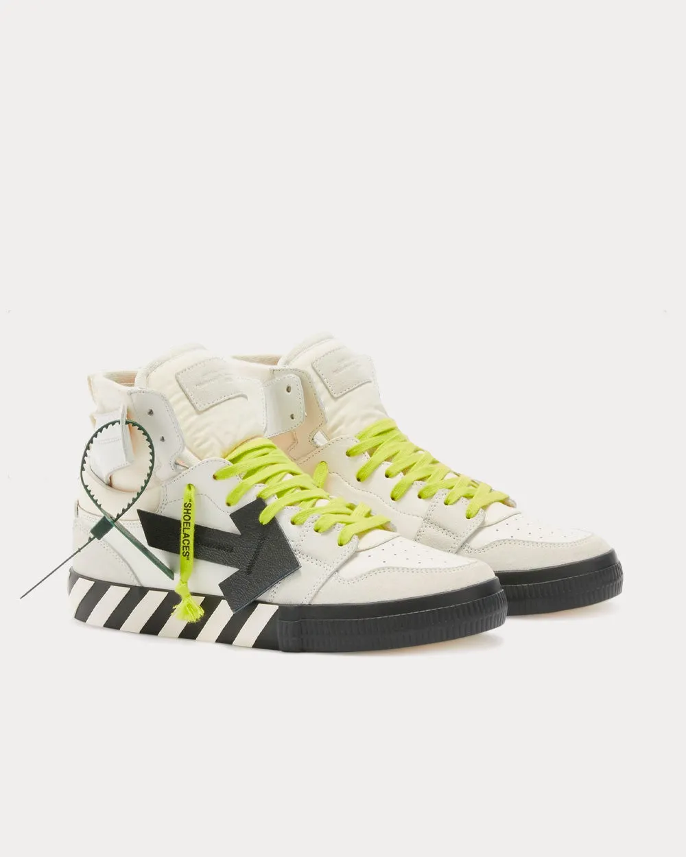Out Of Office "Ooo" Cream / White / Yellow High Top Sneakers