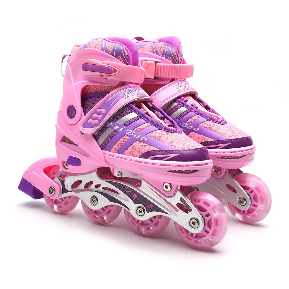 Outdoor inline Skates illuminating Roller Blading with Light up Wheels