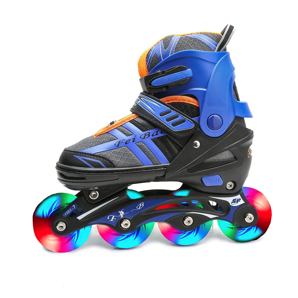 Outdoor inline Skates illuminating Roller Blading with Light up Wheels