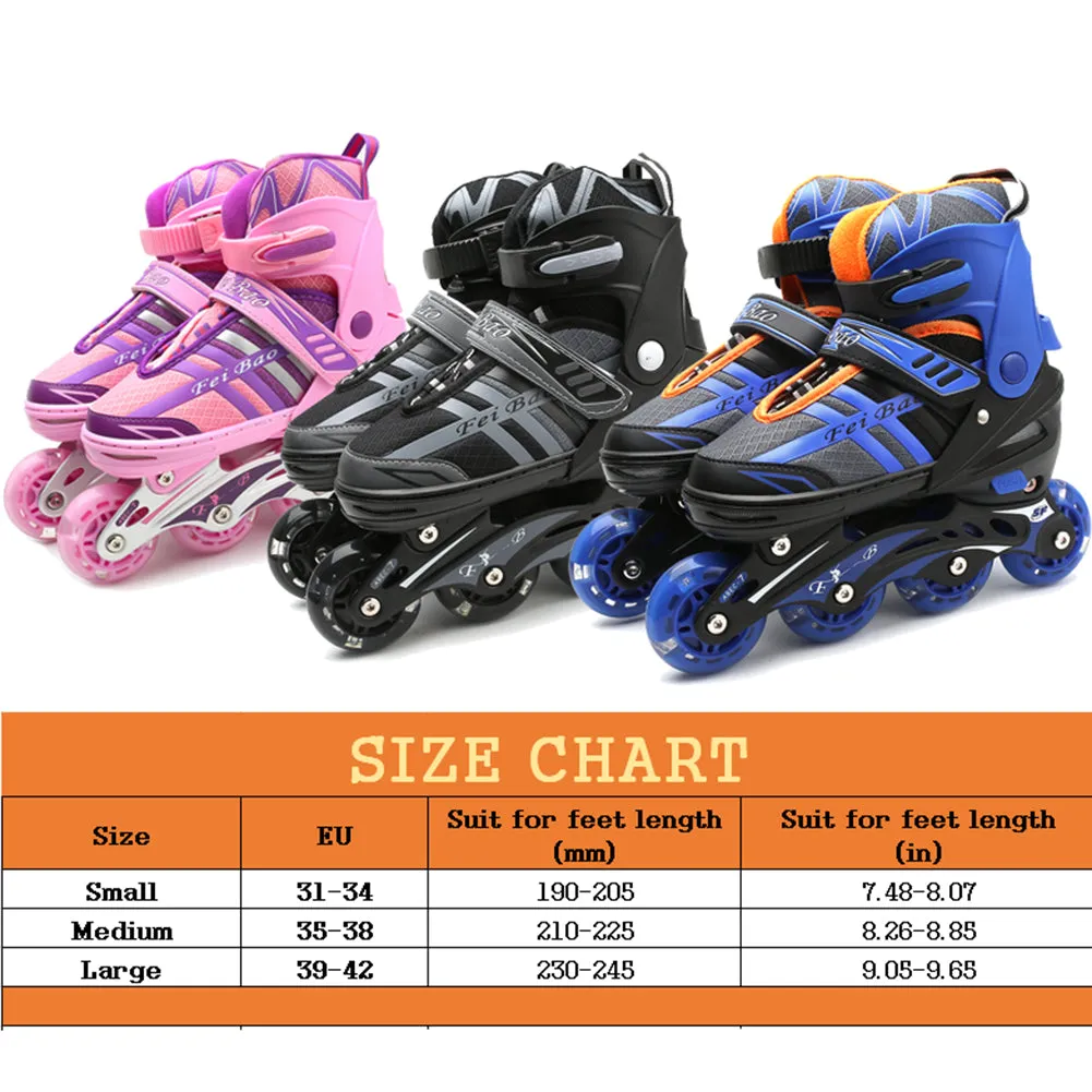 Outdoor inline Skates illuminating Roller Blading with Light up Wheels