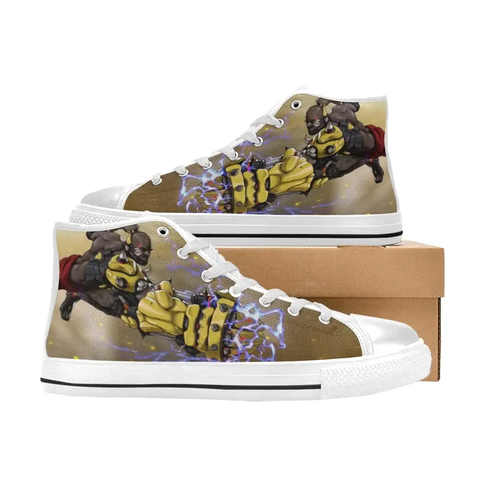 Overwatch Shoes , Overwatch Doomfist gauntlet Shoes High Top Sneakers for Kids and Adults