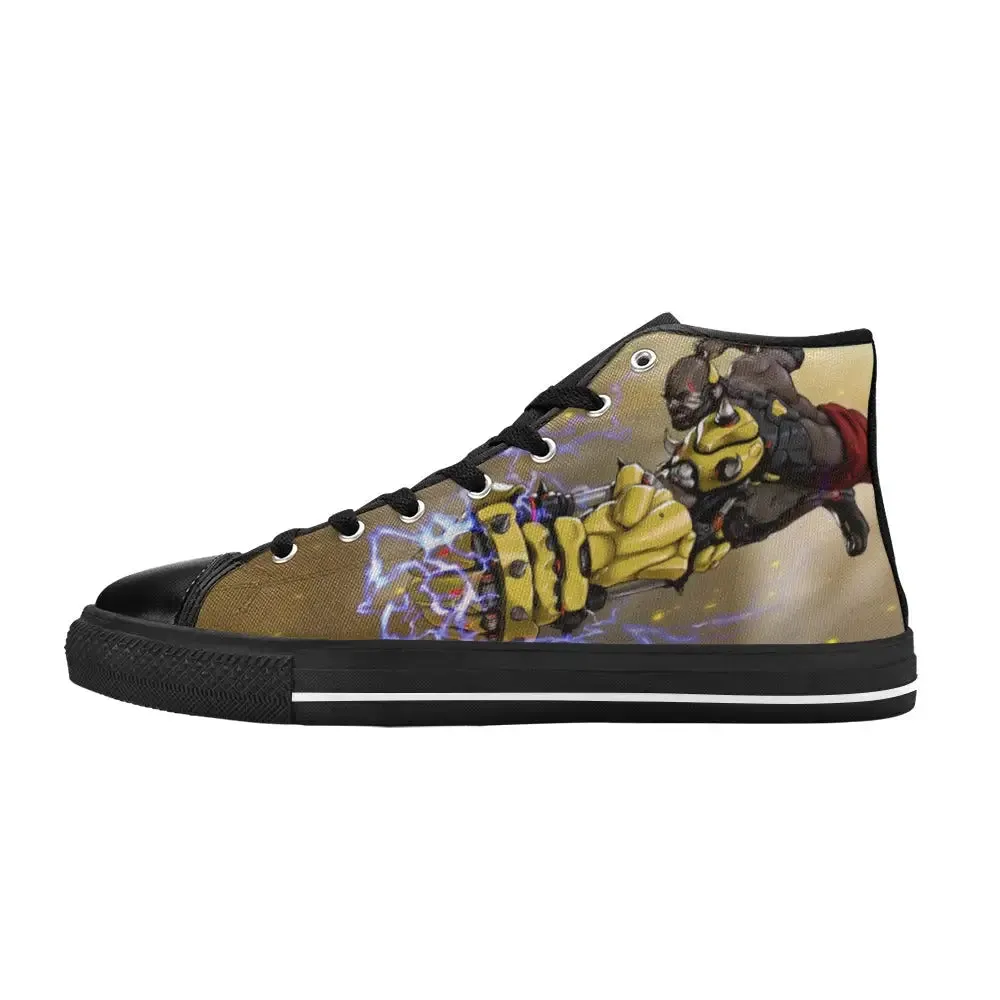 Overwatch Shoes , Overwatch Doomfist gauntlet Shoes High Top Sneakers for Kids and Adults