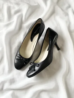 Patent Leather Ballet Pump Kitten Heels (6.5)