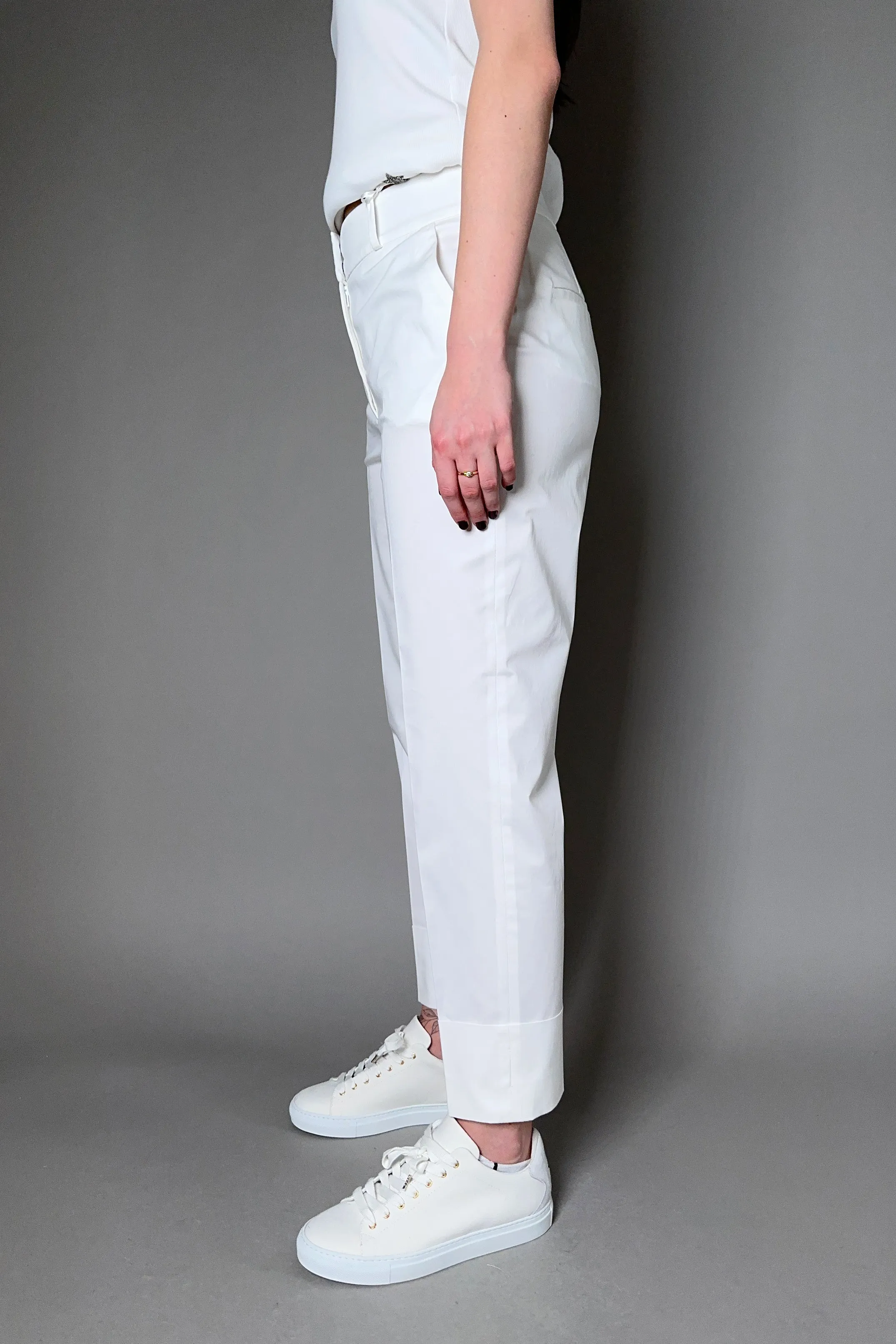 Peserico Stretch Cotton Pants in White