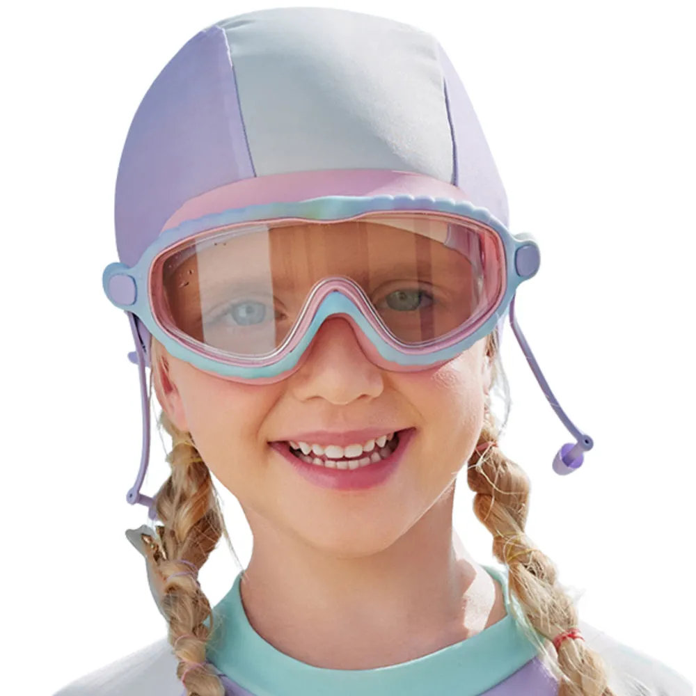 Pink & Blue Bubble Anti Fog UV Protection Leakproof Design Swim Goggles for Kids,4yrs  - 10yrs