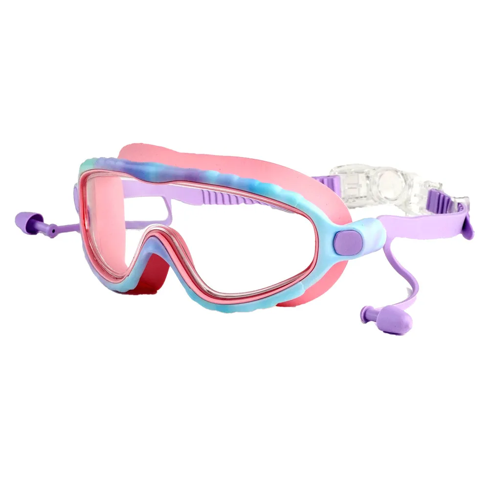Pink & Blue Bubble Anti Fog UV Protection Leakproof Design Swim Goggles for Kids,4yrs  - 10yrs