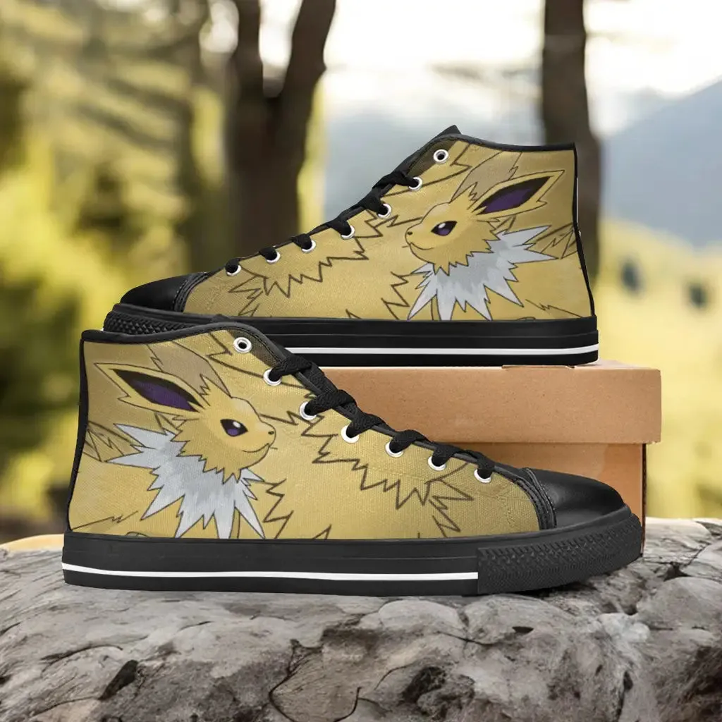 Pokemon Jolteon Shoes High Top Sneakers for Kids and Adults