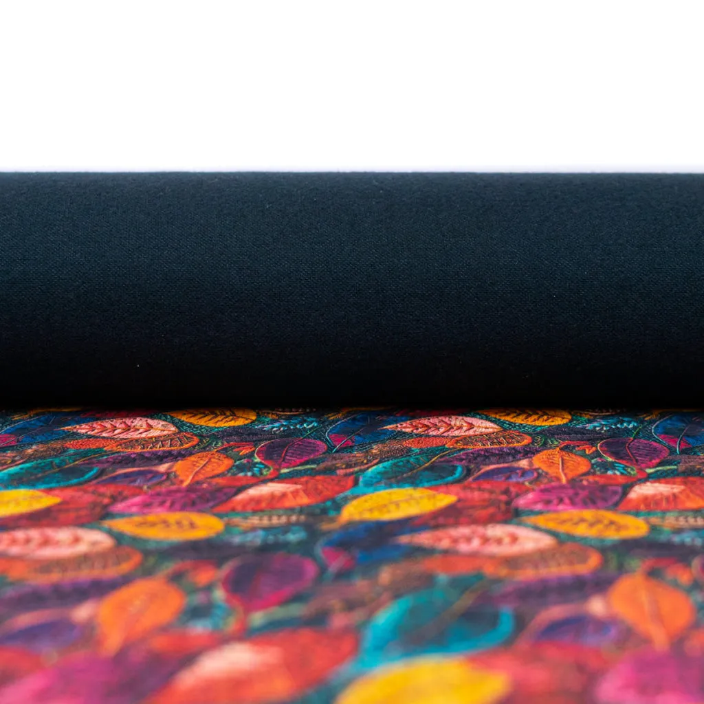 Printed Cork Fabric with Vibrant Autumn Leaf Design COF-557