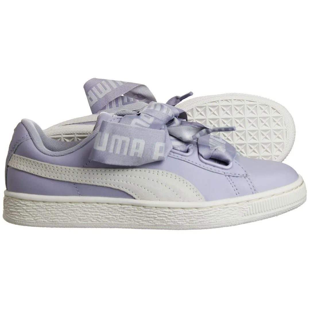 Puma Basket Heart DE Womens Lilac Trainers
