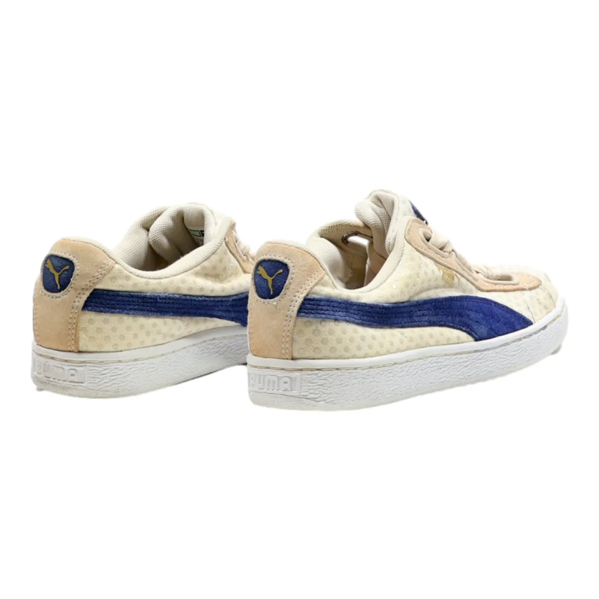 PUMA Basket Sneaker Trainers Cream Canvas Womens UK 6