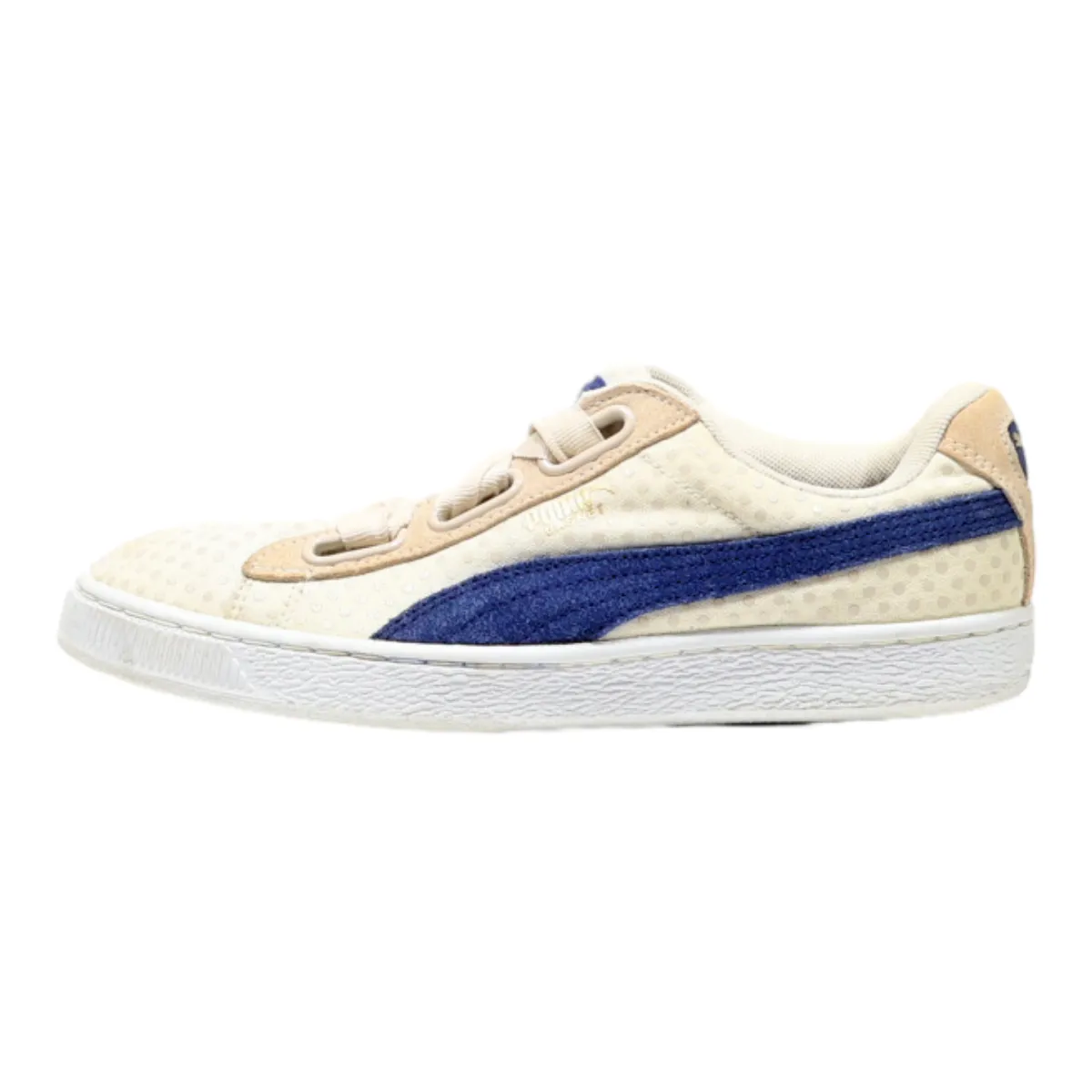 PUMA Basket Sneaker Trainers Cream Canvas Womens UK 6