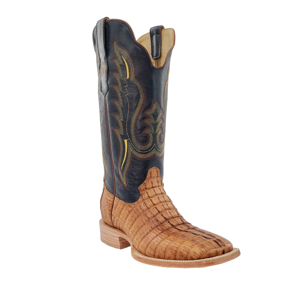 R. Watson RW3010-2 13" Saddle Hornback Caiman Tail Wide Square Toe