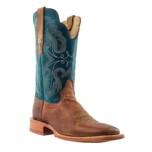 R Watson Women's 11" Azure Honey Wide Square Toe Western Boots