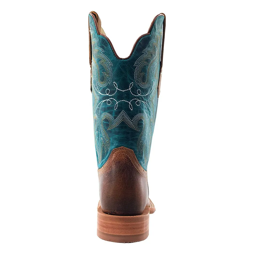 R Watson Women's 11" Azure Honey Wide Square Toe Western Boots