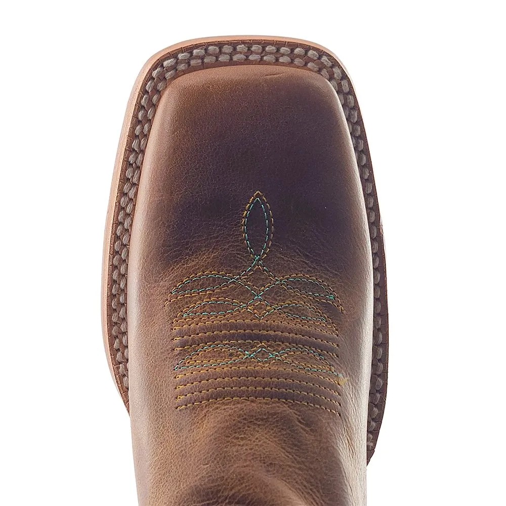 R Watson Women's 11" Azure Honey Wide Square Toe Western Boots