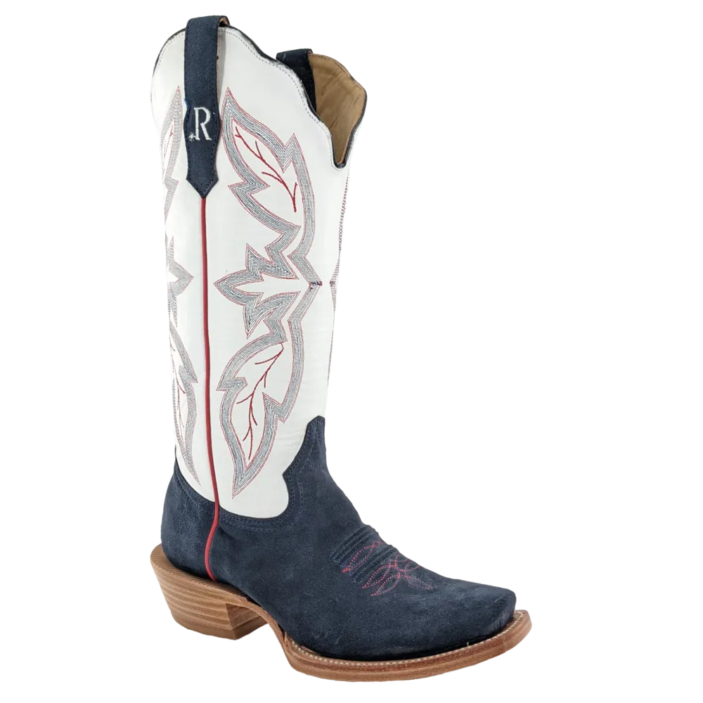 R WATSON WOMEN'S MIDNIGHT BLUE ROUGH OUT BOOTS