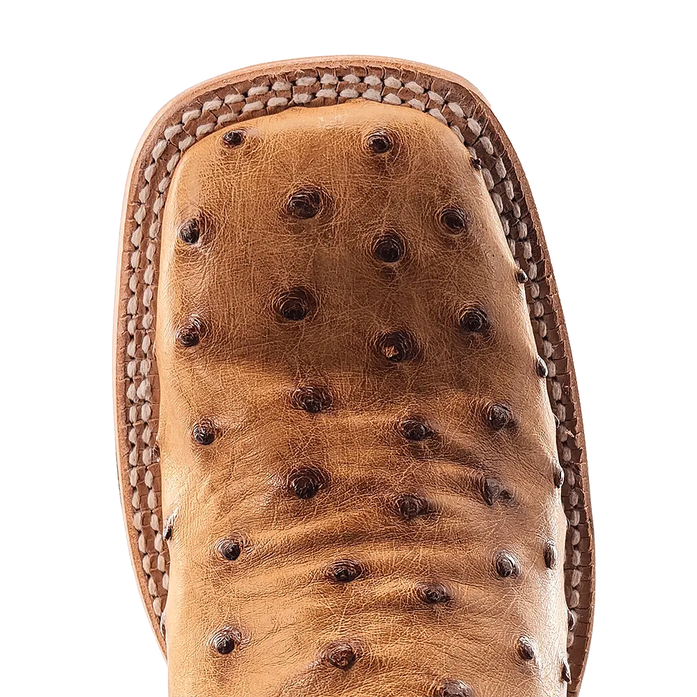 R. Watson Women's Saddle Bruciato Full Quill Ostrich Exotic Western Boots RWL4304