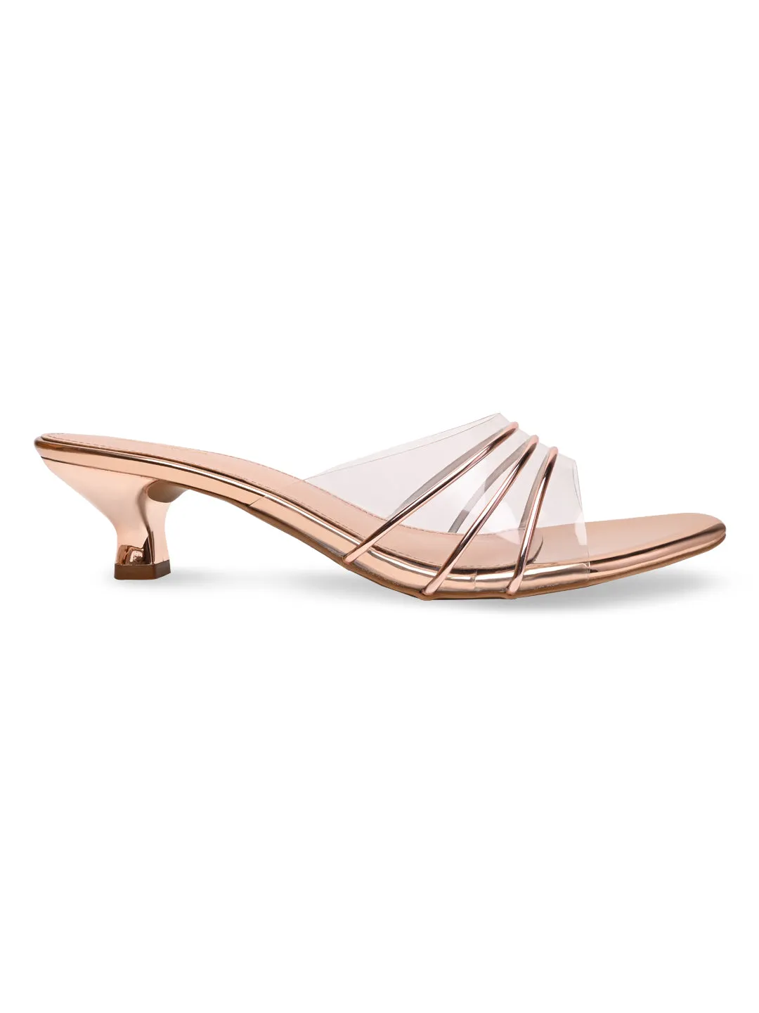 Rocia By Regal Rose Gold Women Vinyl Kitten Heels