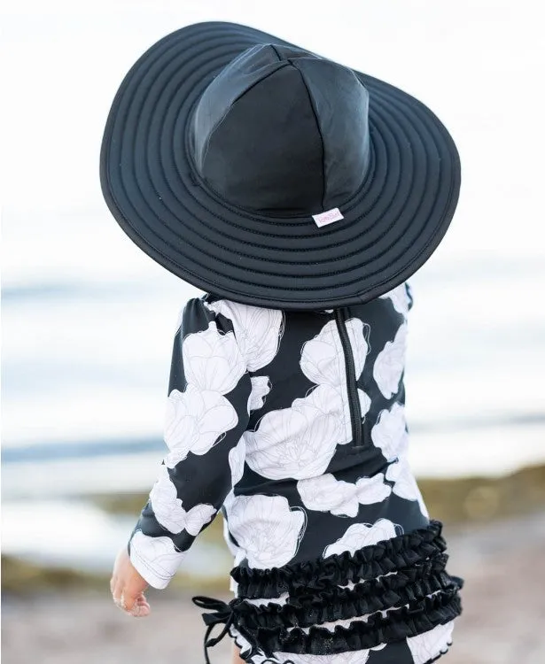 RuffleButts | Black Swim Hat