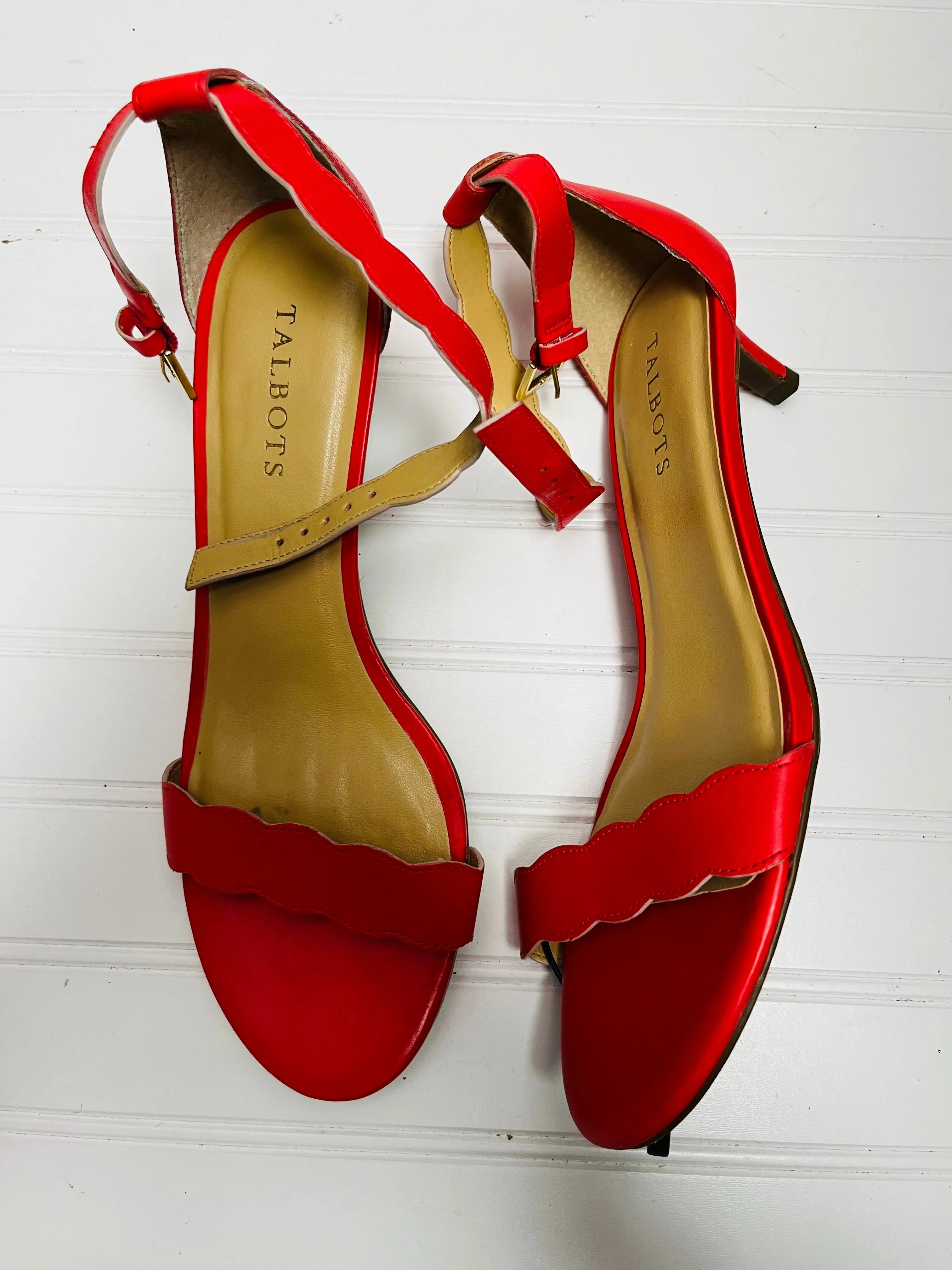 Sandals Heels Kitten By Talbots In Red, Size: 9.5