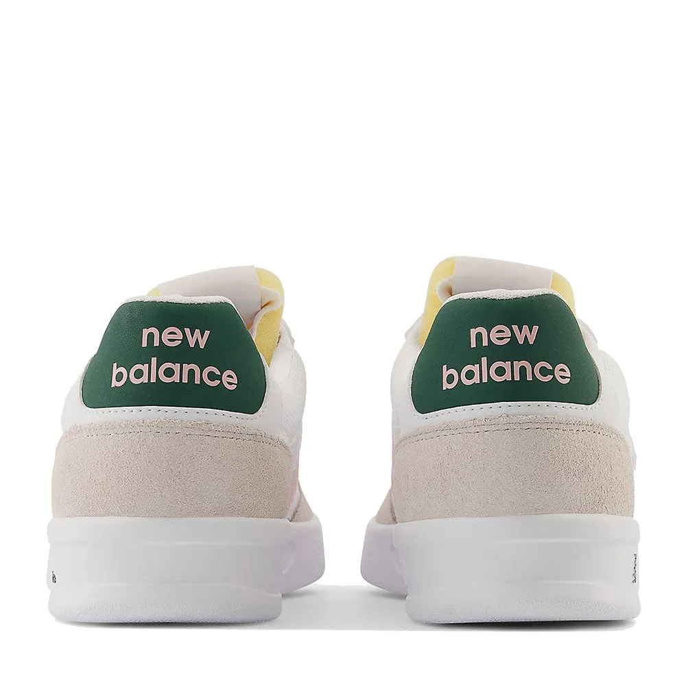 Scarpe Donna NEW BALANCE Sneakers 300 Court in Pelle e Mesh colore White Pink e Green