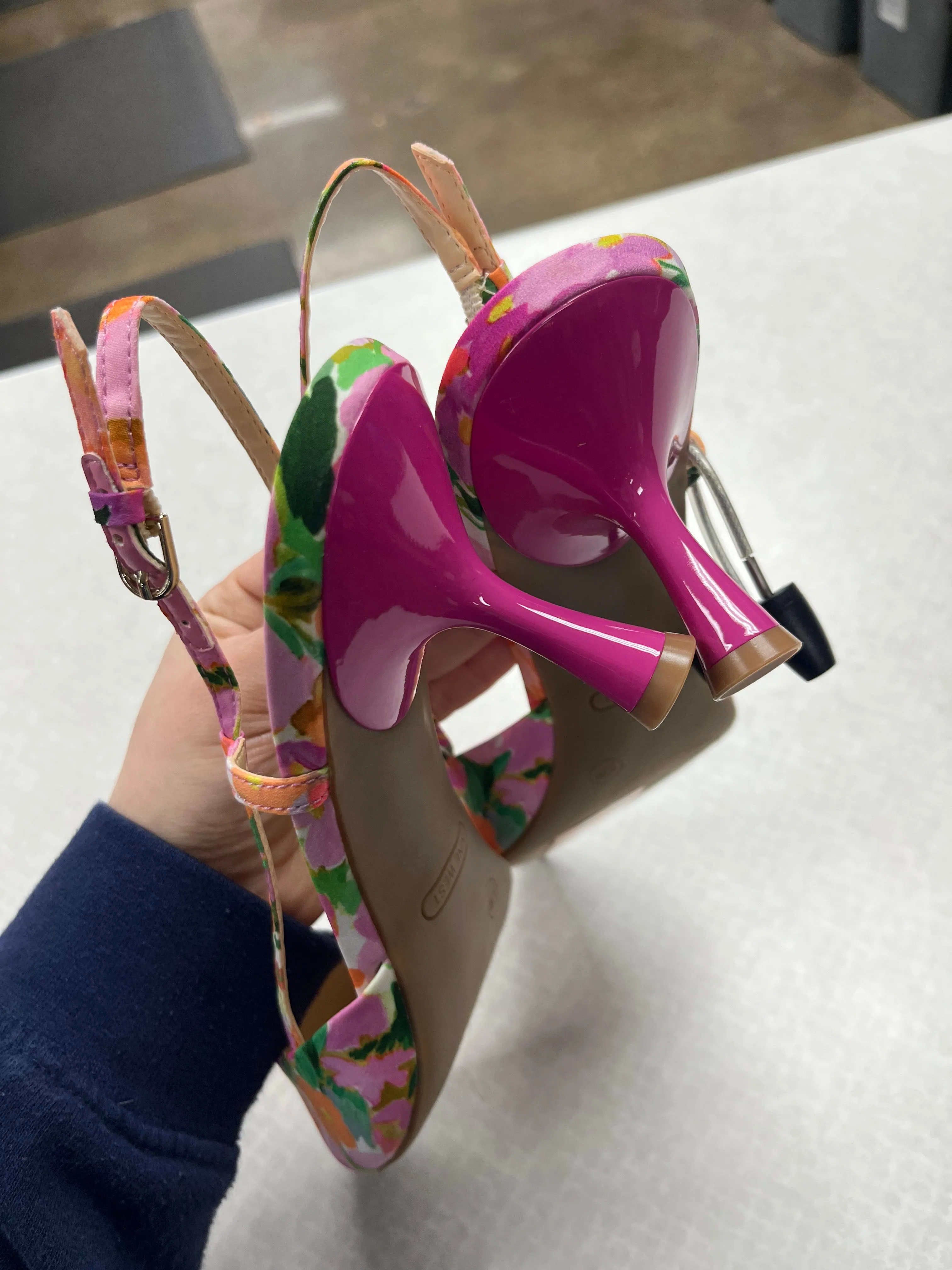 Shoes Heels Kitten By Nine West In Floral Print, Size:10