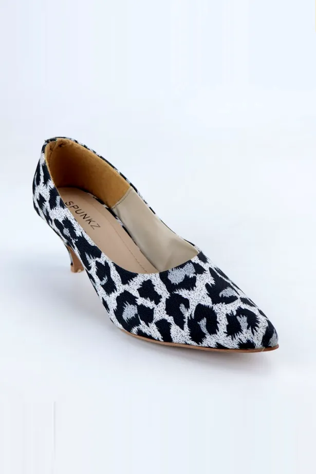 Sissy Leopard Print Black-White Pumps Heels
