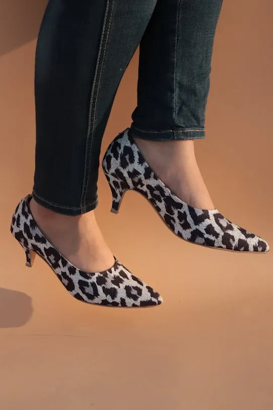 Sissy Leopard Print Black-White Pumps Heels