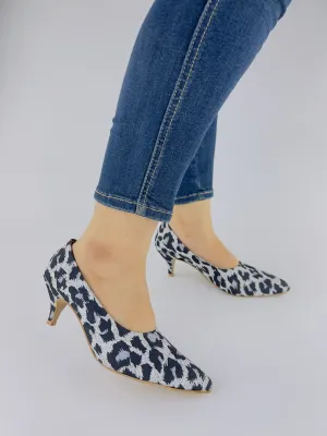 Sissy Leopard Print Black-White Pumps Heels