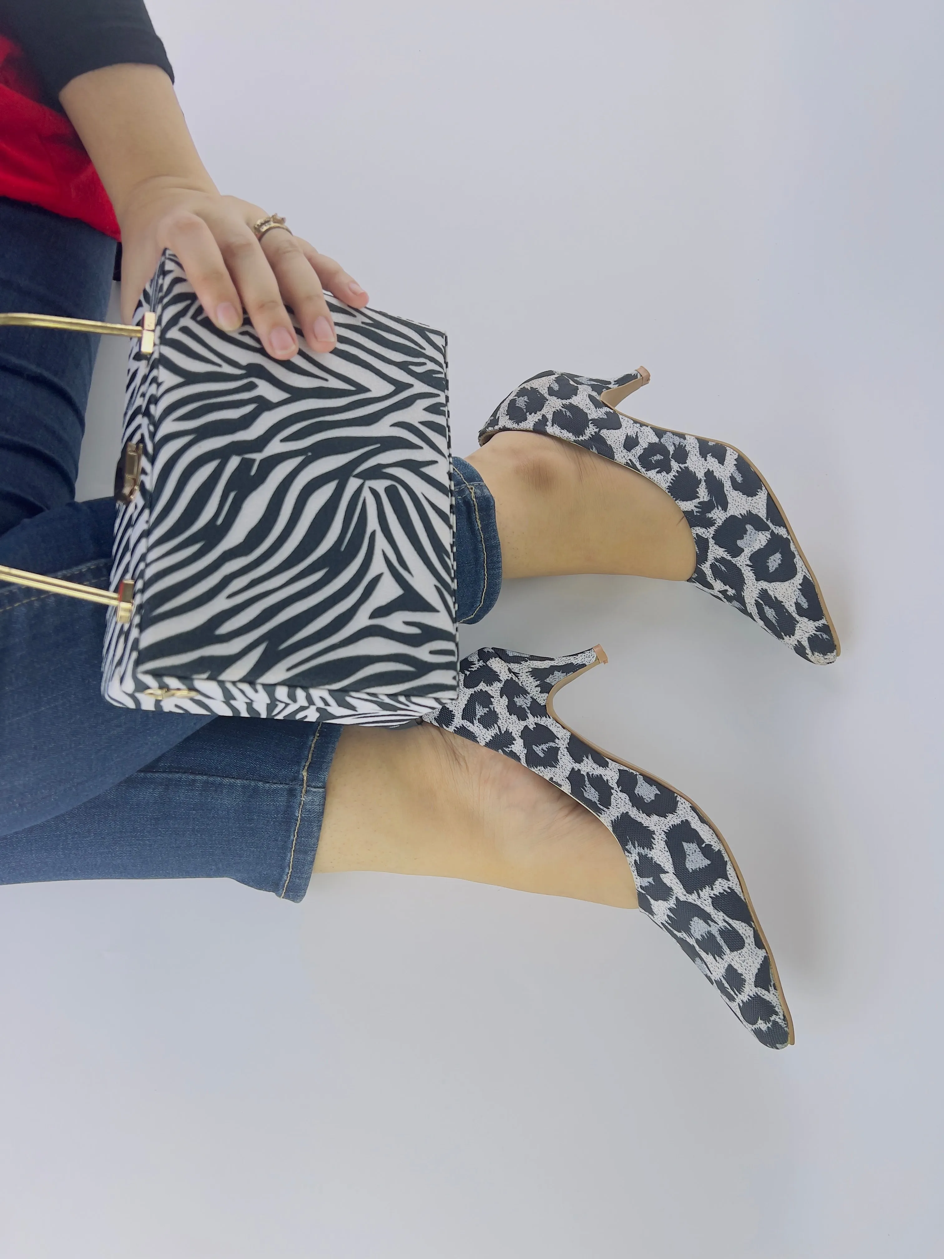Sissy Leopard Print Black-White Pumps Heels