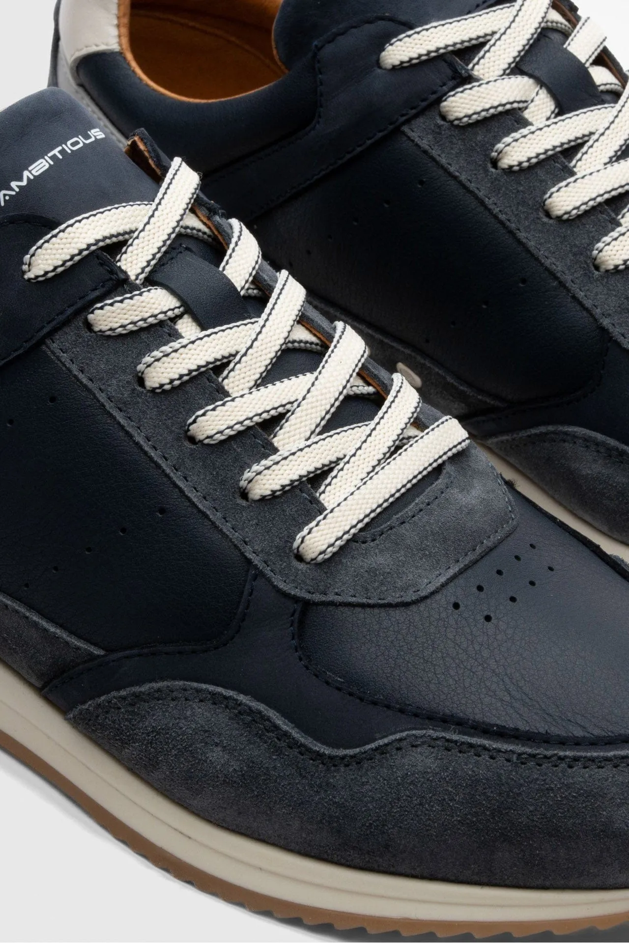 Slow Classic Leather/Suede Trainers - Navy Combi