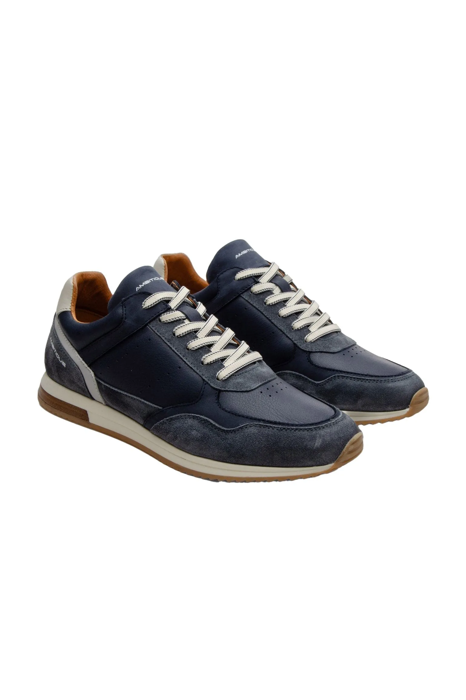Slow Classic Leather/Suede Trainers - Navy Combi