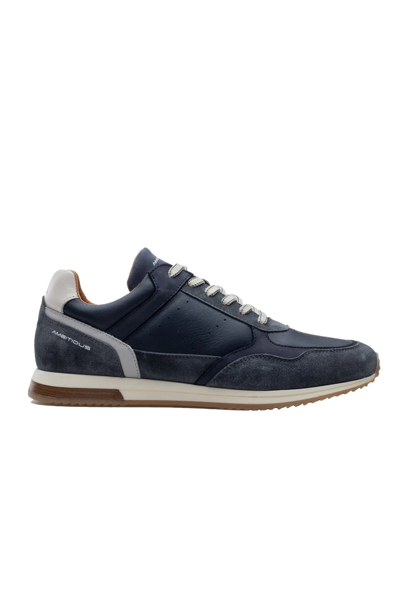 Slow Classic Leather/Suede Trainers - Navy Combi