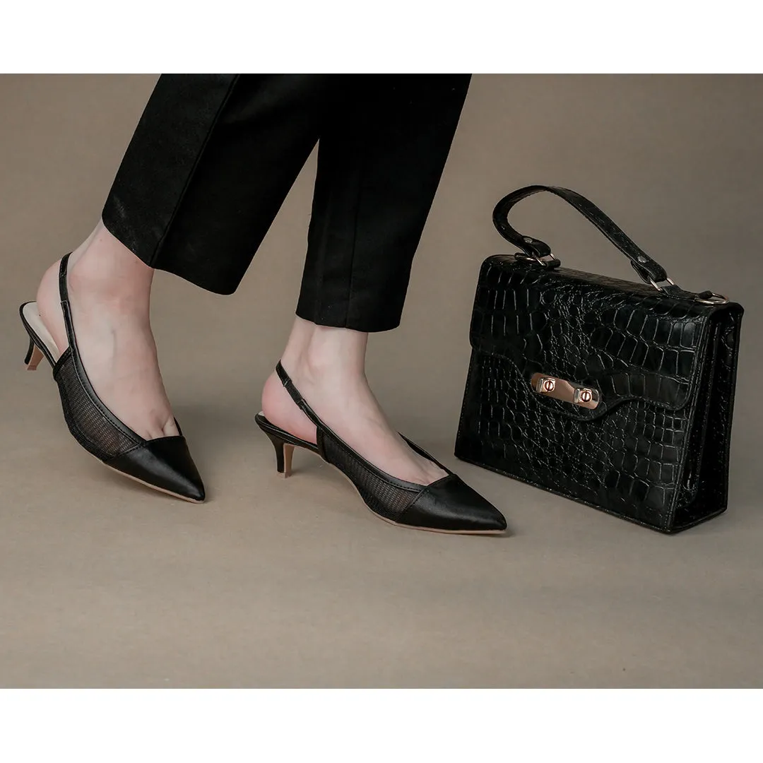 Sophisticated Kitten Heels Black