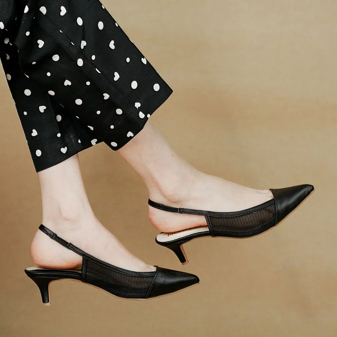 Sophisticated Kitten Heels Black