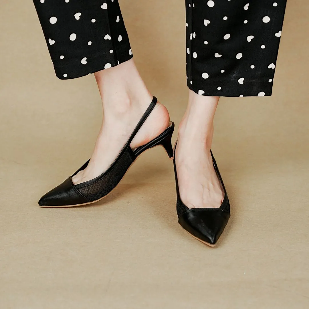 Sophisticated Kitten Heels Black