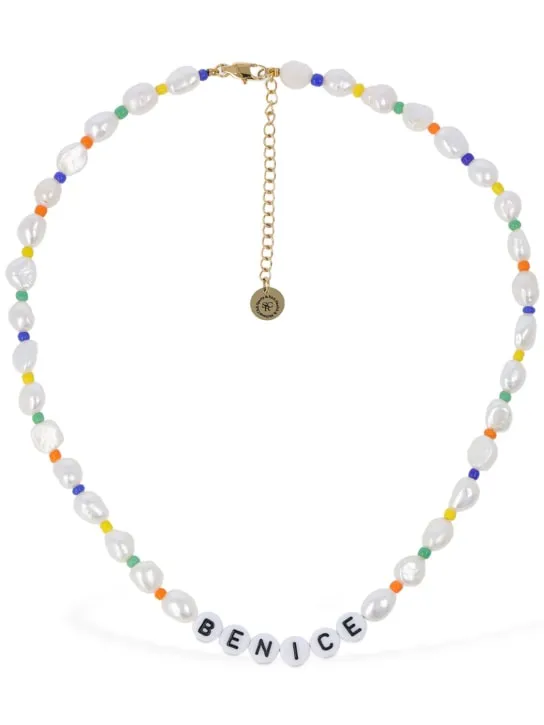Sporty &amp; Rich   Be Nice faux pearl &amp; bead necklace 