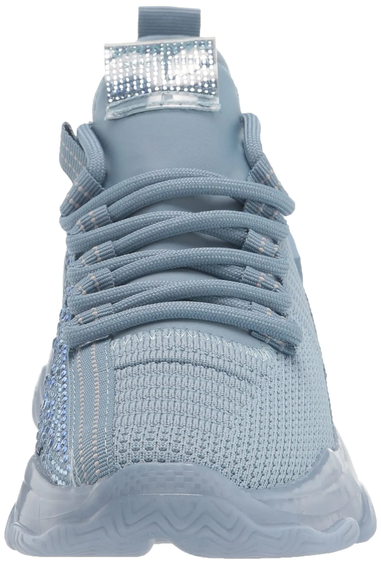 Steve Madden Maxima Baby Blue Multi Fashion Lace Up Boyfriend Rhinestone Sneaker