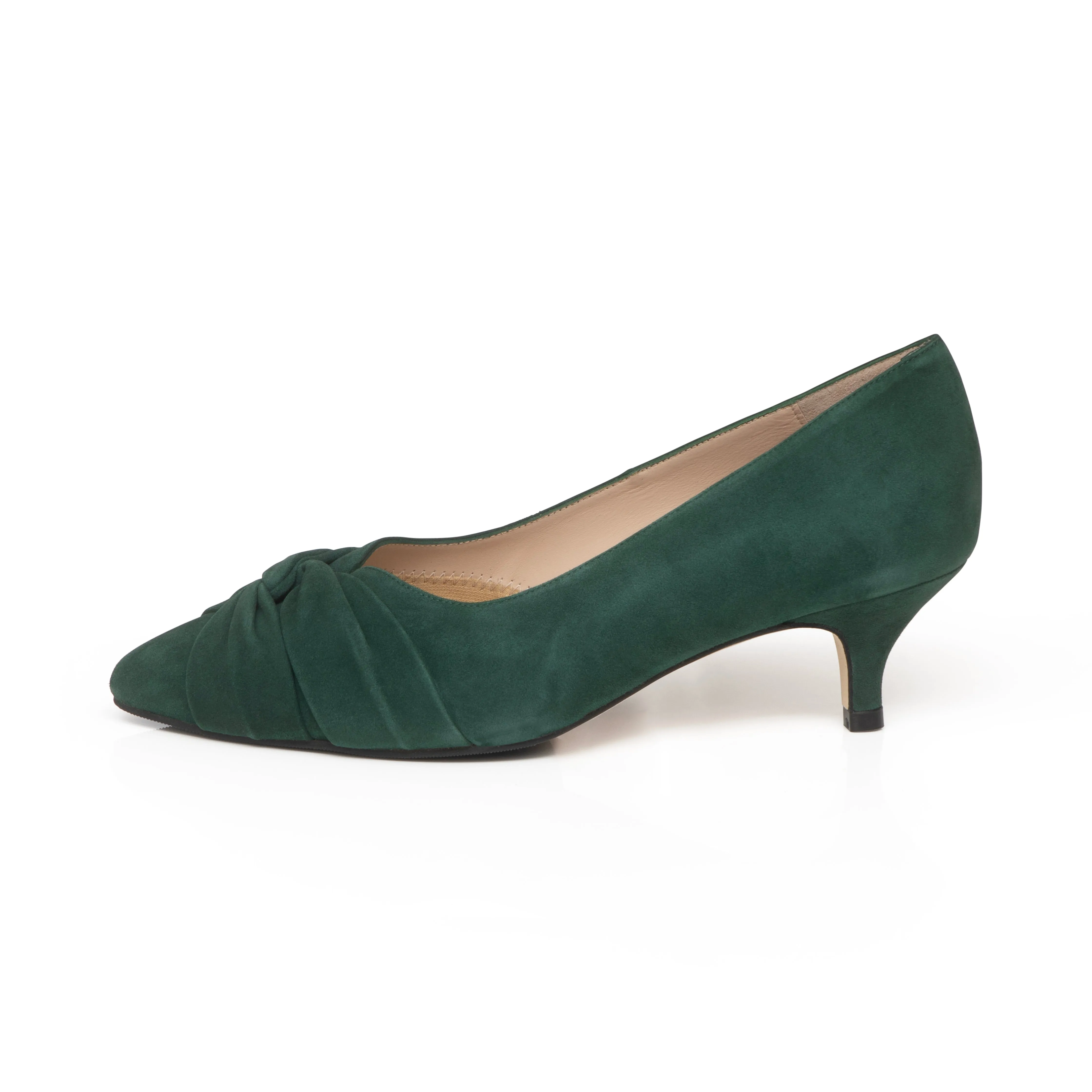 Tandi Extra Wide Width Kitten Heels - Green Suede