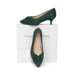 Tandi Extra Wide Width Kitten Heels - Green Suede