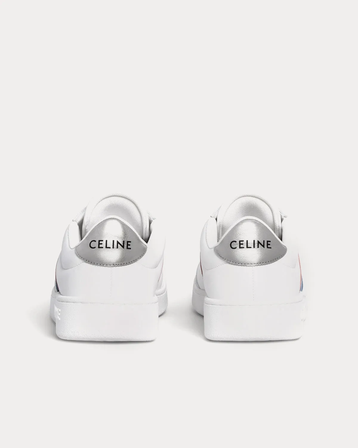 Tennis Calfskin & Laminated Calfskin Optic White / Blue / Red / Silver Low Top Sneakers