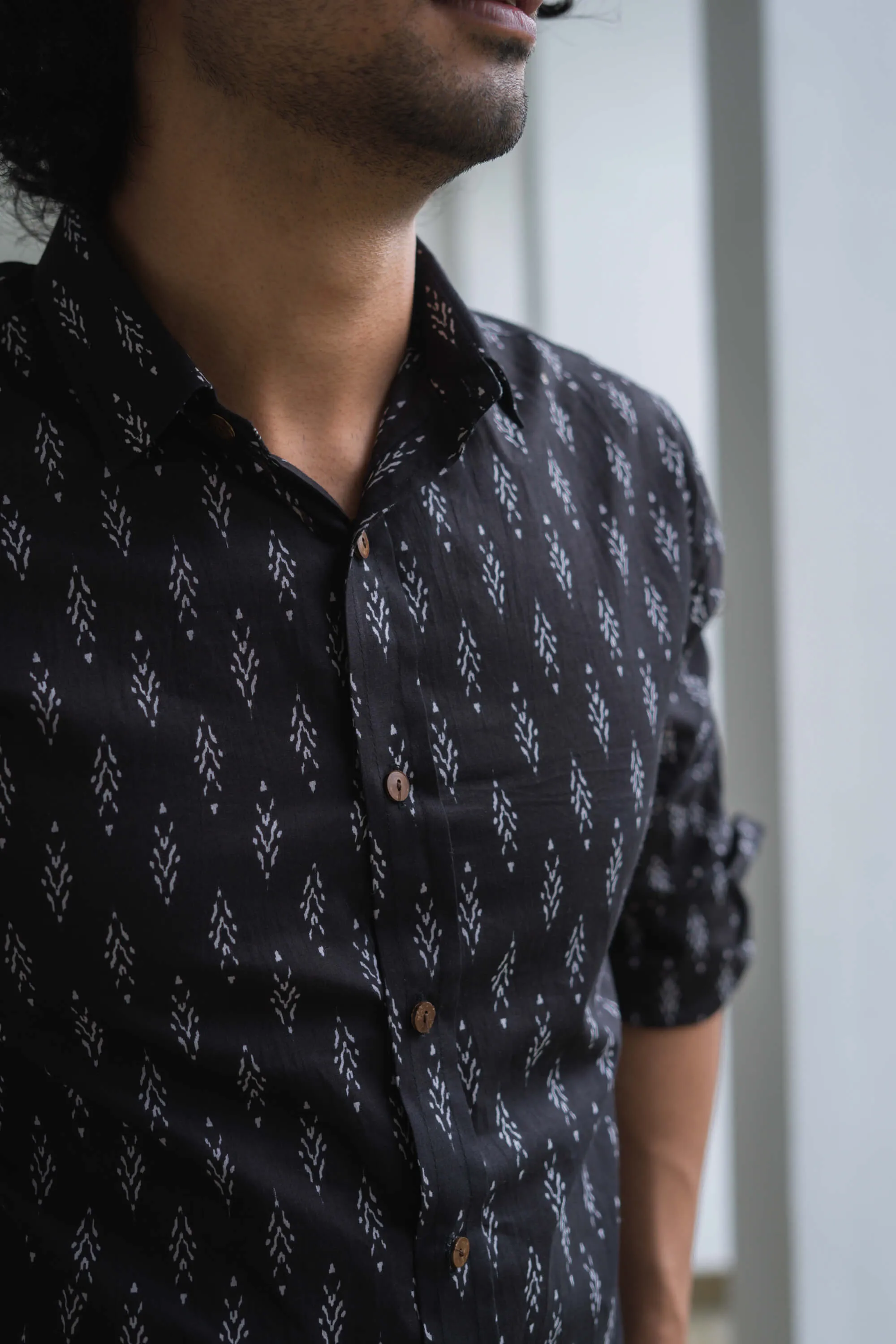 The Black Ikat Look Tribal Print Shirt